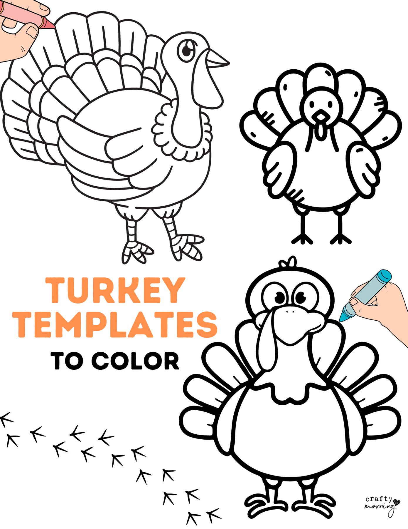 turkey template to color - crafty morning